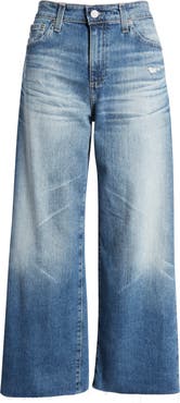 AG Saige Crop Raw Hem Wide Leg Jeans