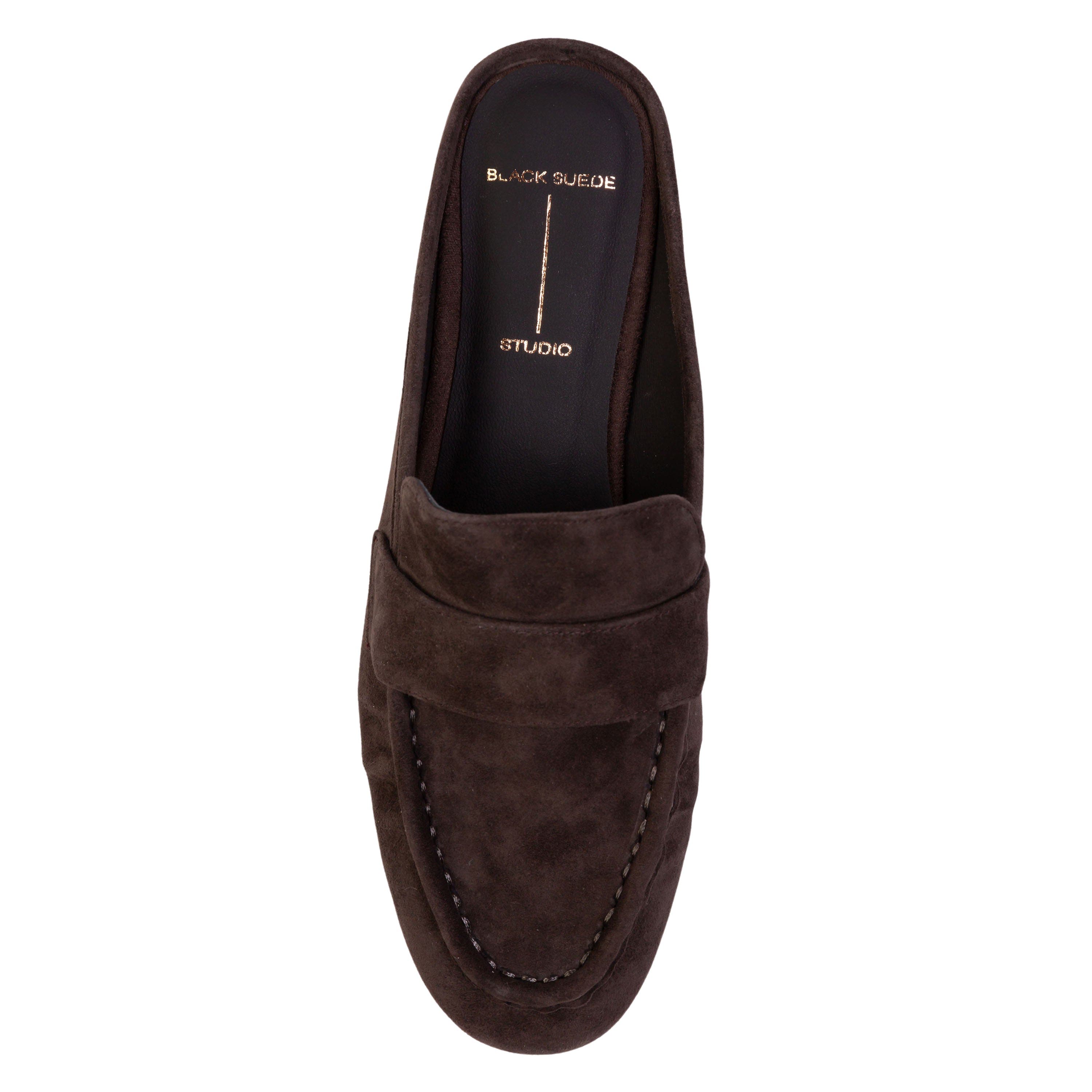 BLACK SUEDE STUDIO Gabby Loafer, Alternate, color, Hot Fudge Suede