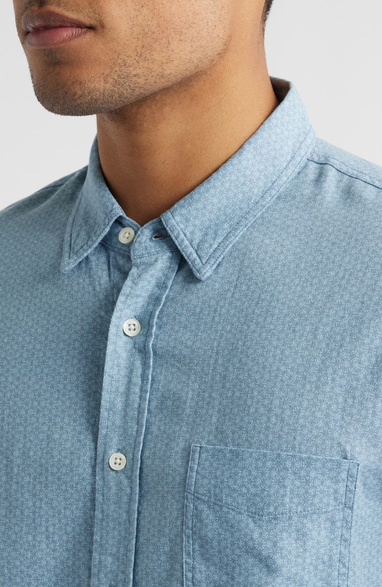 Rails Carson Short Sleeve Stretch Linen Blend Button-Up Shirt, Alternate, color, Star Burst Ripple