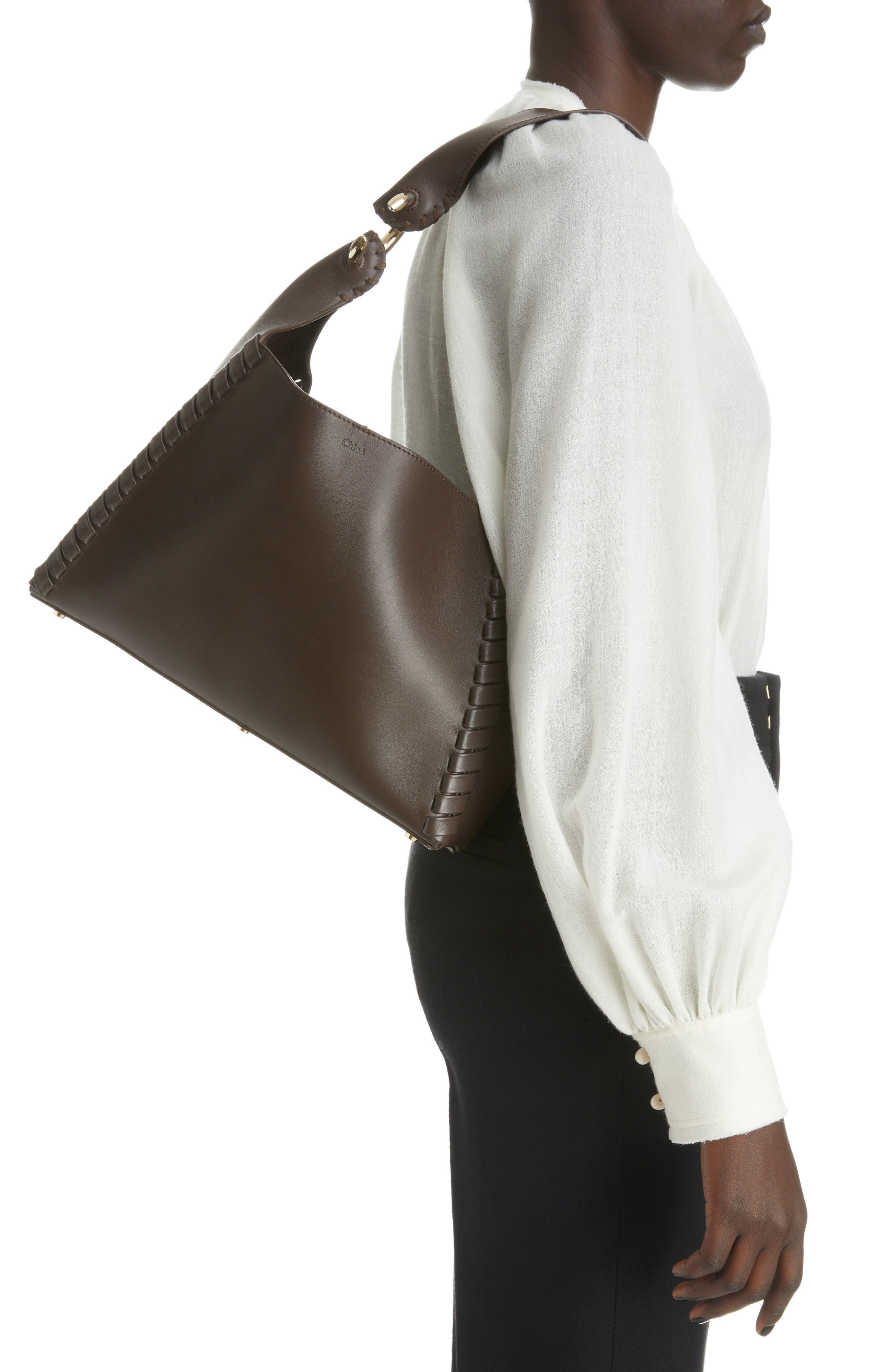 Mate Leather Shoulder Bag, Alternate, color, BOLD BROWN