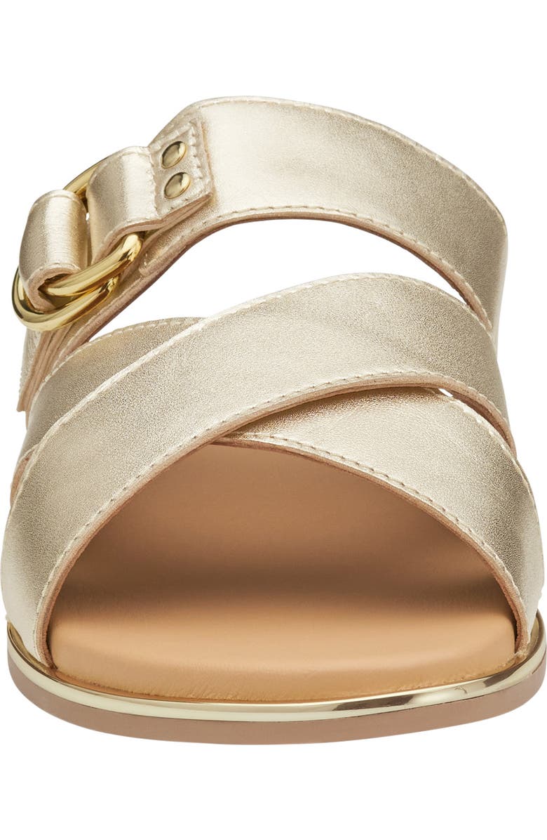 Johnston & Murphy Shayla Crossover Slide Sandal, Alternate, color, Gold Metallic Sheepskin