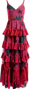 Hutch Freya Tulle Plissé Ruffle Gown