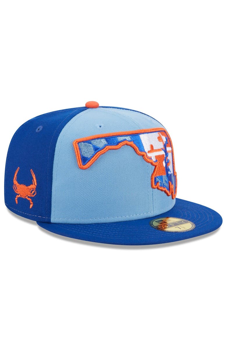 New Era Men's New Era Light Blue Aberdeen IronBirds Authentic Collection Alternate Logo 59FIFTY Fitted Hat, Main, color,