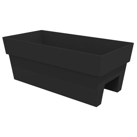 Black 24 Inch Finley Deck Rail Planter, 7.5 Gal Capacity