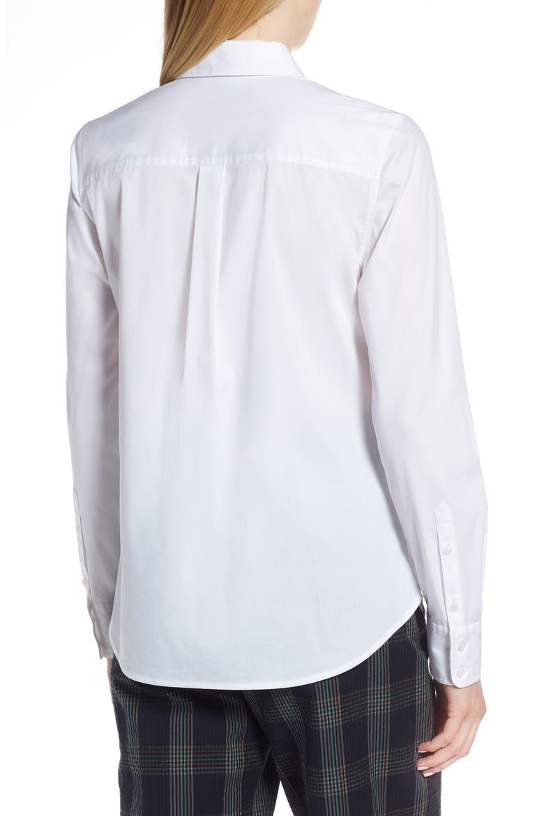 Stretch Poplin Shirt, Alternate, color, WHITE