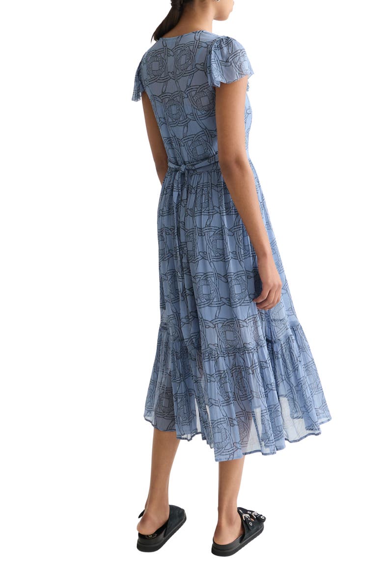Print Chiffon Midi Dress, Alternate, color, HORSESHOES INFINITY