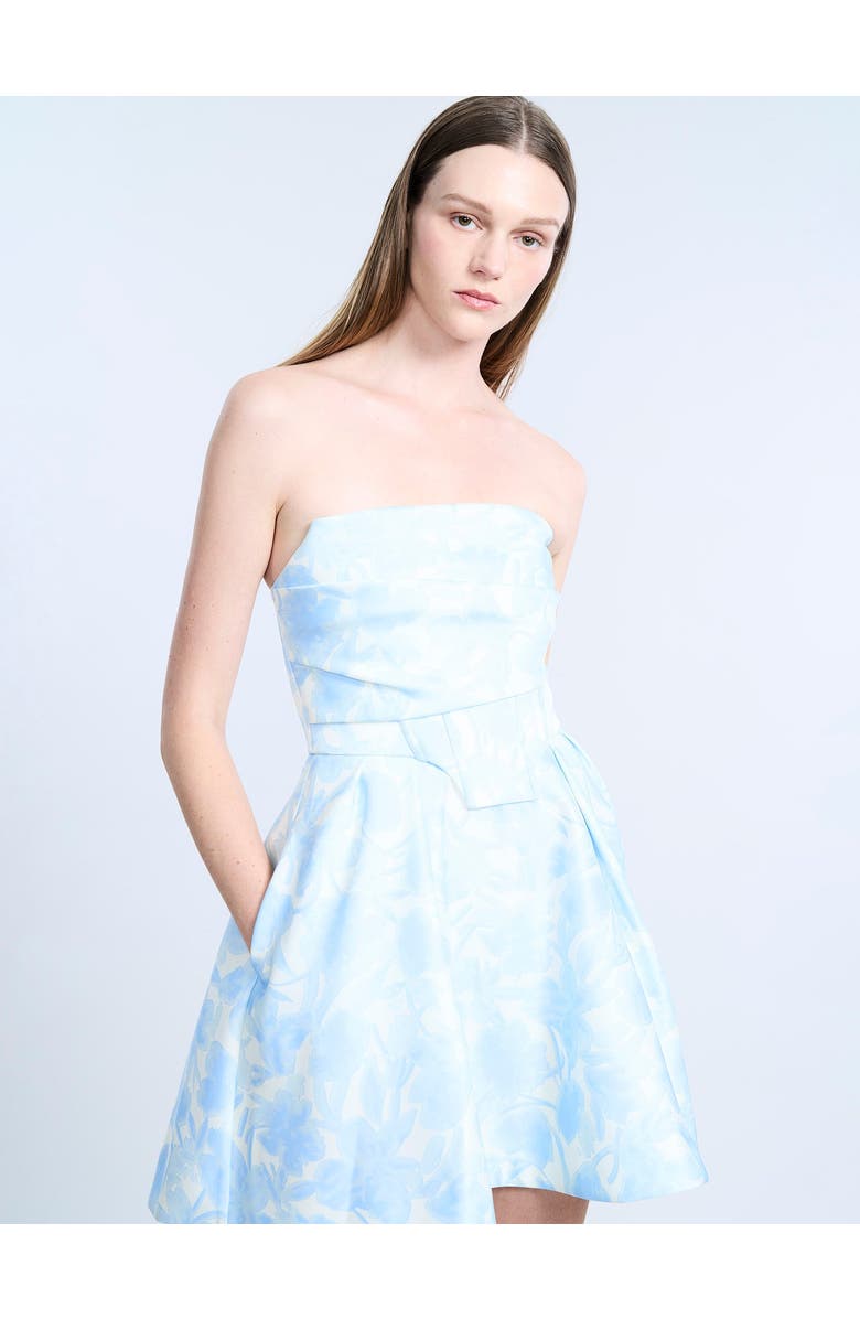 BCBGMAXAZRIA Peak Top Stitch Cocktail Dress, Alternate, color, Sky Floral Print