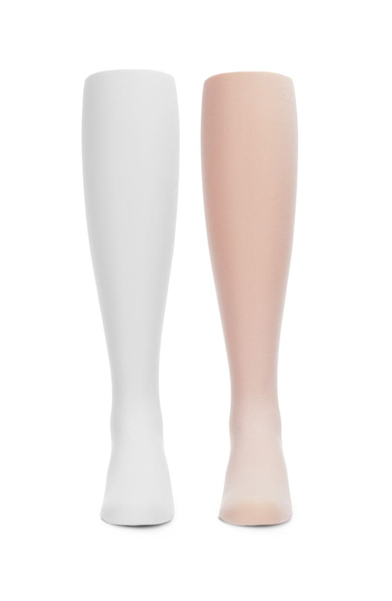 MeMoi Microfiber Tights Solid Color 2-Pack, Alternate, color, Pink-White