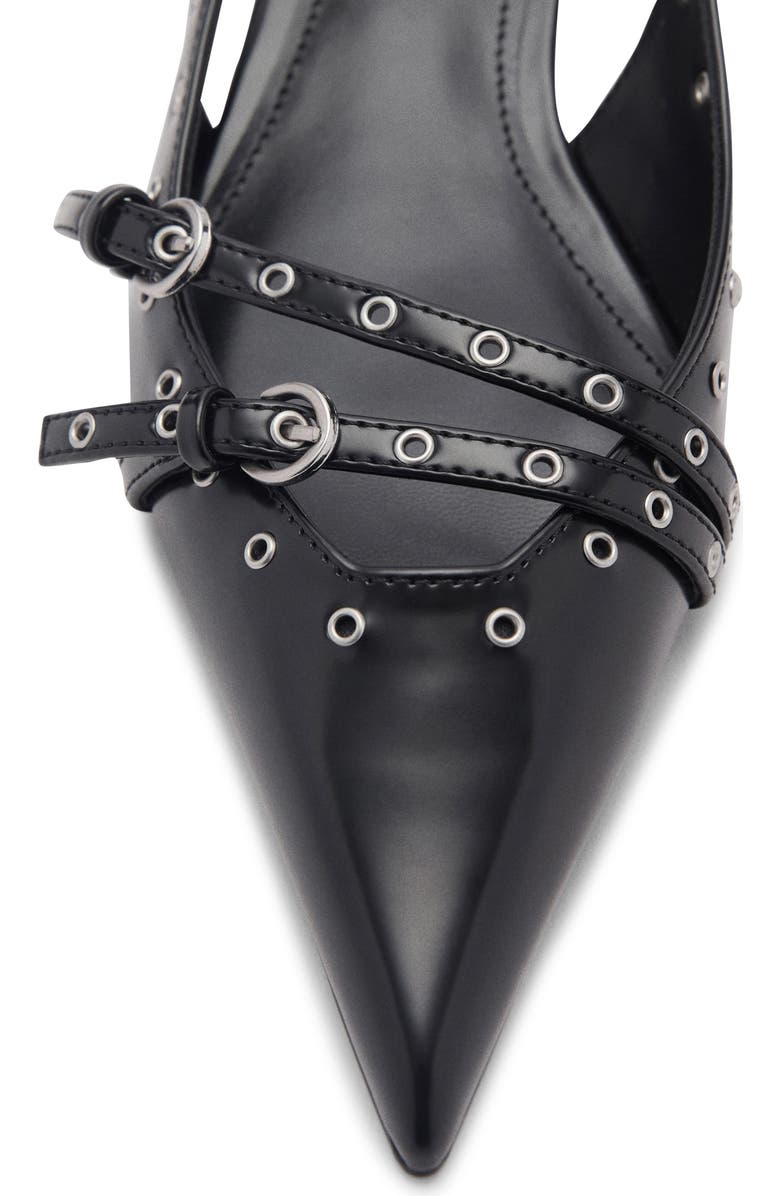 MANGO Grommet Pointed Toe Slingback Pump, Alternate, color,