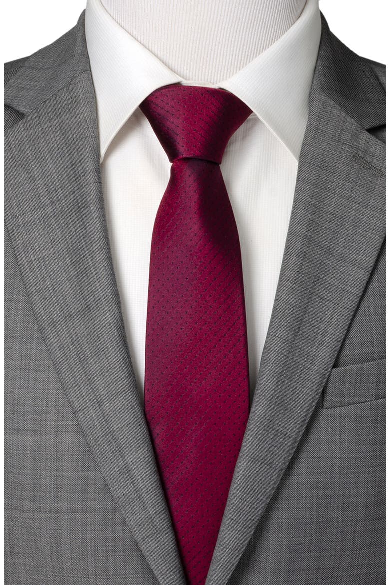 Neat Pin Dot Silk Tie, Alternate, color, RED