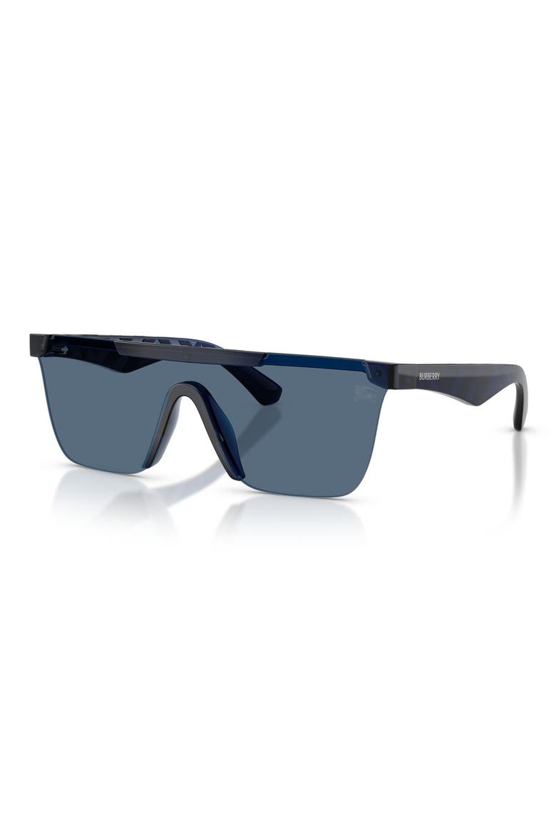 141mm Rectangular Shield Sunglasses, Alternate, color, BLUE / DARK BLUE
