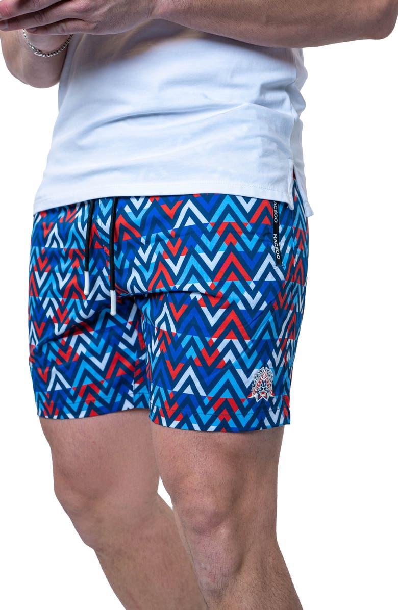Maceoo Swim Lion Patriot Swim Trunks, Alternate, color, Blue Multi