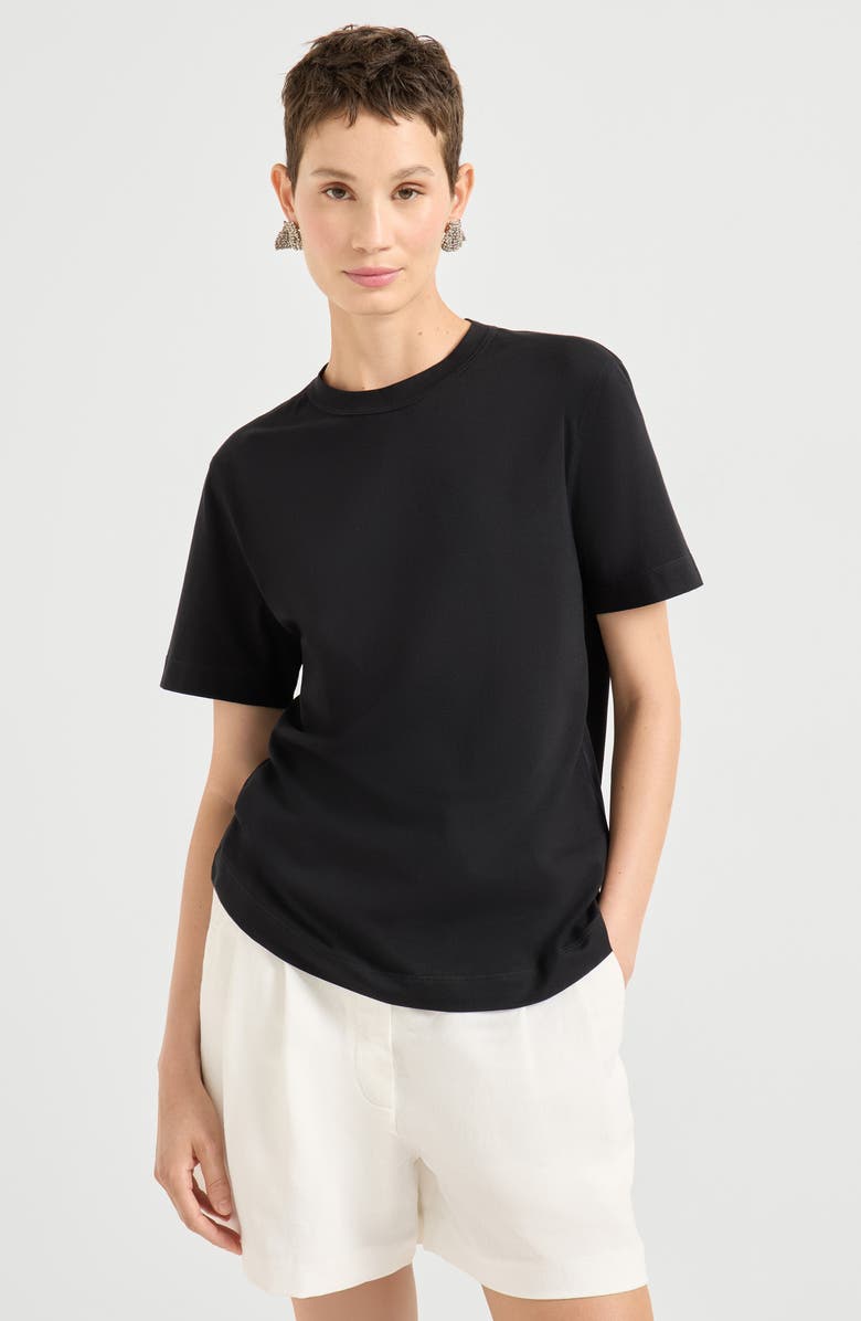 Brunello Cucinelli Jersey T-shirt, Alternate, color, Black