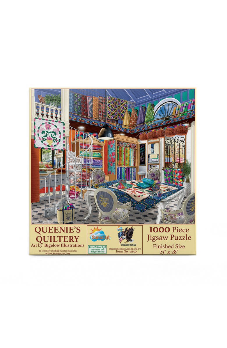 Sunsout Queenie's Quiltery 1000 piece Jigsaw Puzzle for Adults, Alternate, color, Multicolor