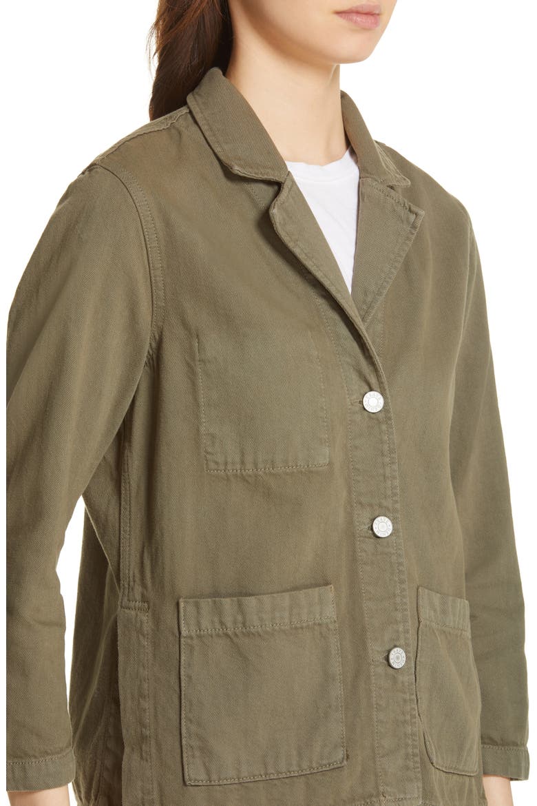 Ingrid Relaxed Denim Chore Jacket, Alternate, color, GREEN TAMBOURINE