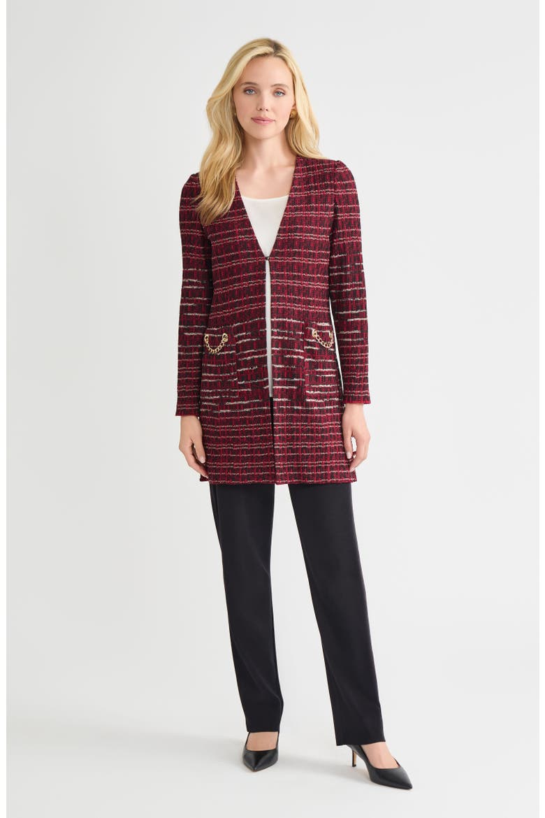 Heritage Multi-Stitch Knit Jacket, Alternate, color, Scarlet Red/Sand