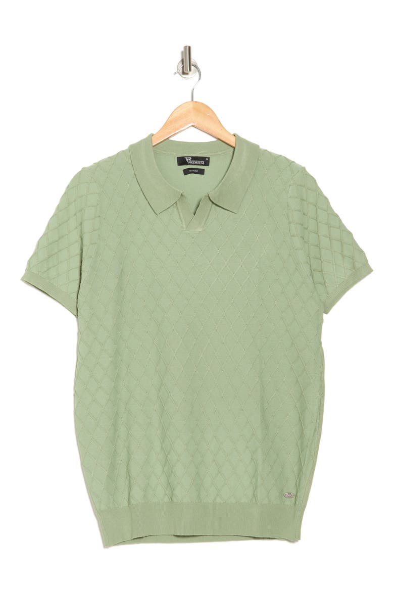 Short Sleeve Slim Fit Polo Sweater, Alternate, color, SAGE