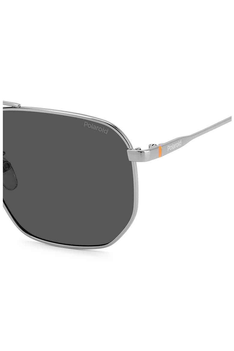 59mm Polarized Rectangular Sunglasses, Alternate, color, DARK RUTHEN/ GRAY POLAR