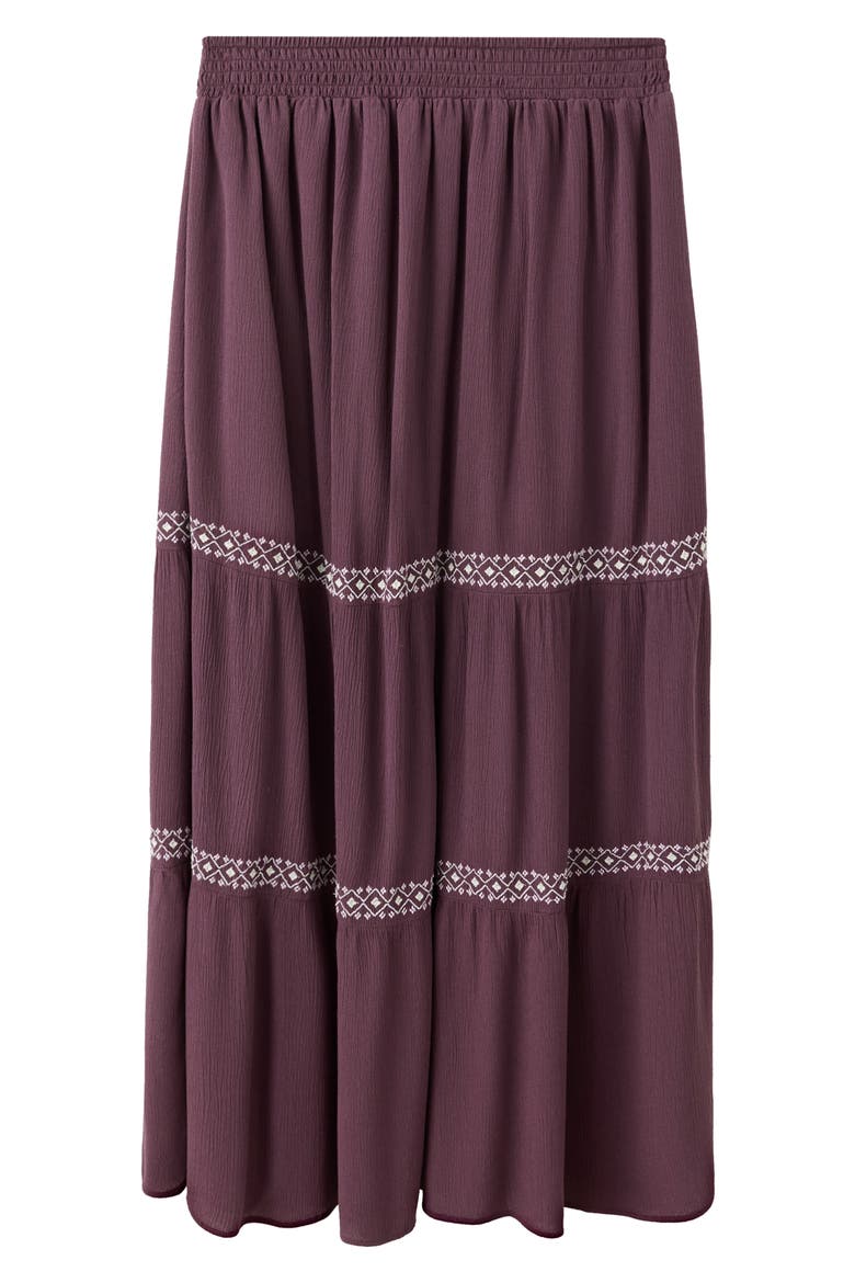 Embroidered Panel Maxi Skirt, Main, color, PURPLE