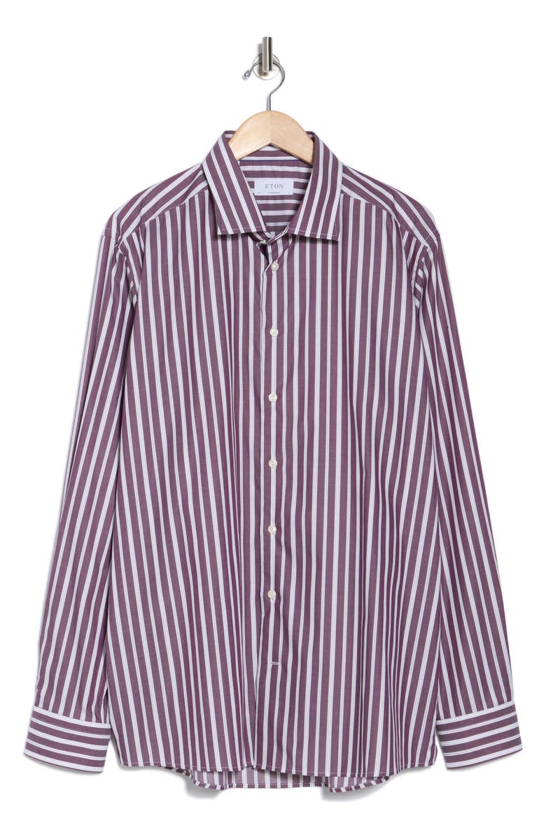 Eton Contemporary Fit Stripe Cotton Dress Shirt, Alternate, color, 