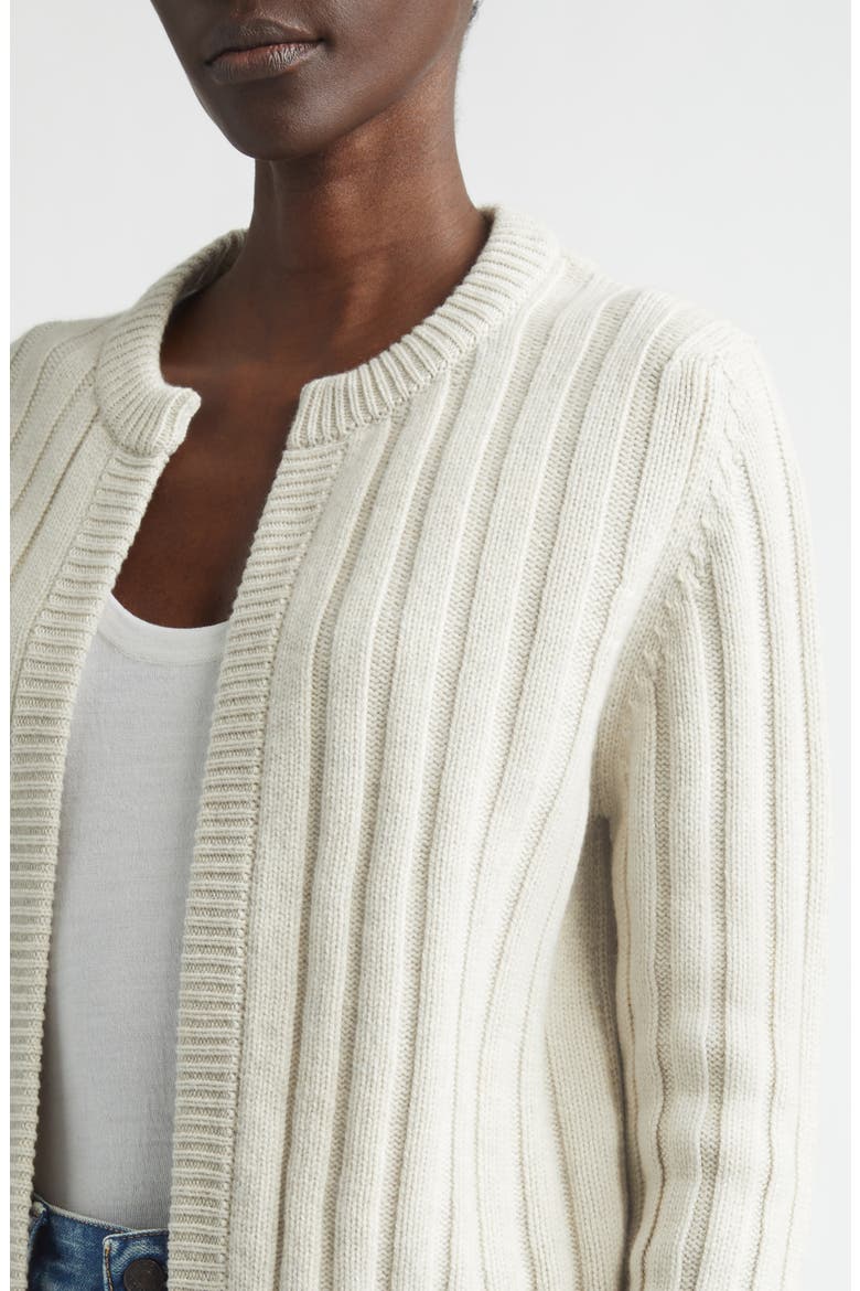 Lecht Open Front Rib Cashmere Cardigan, Alternate, color, LUNAN SAND