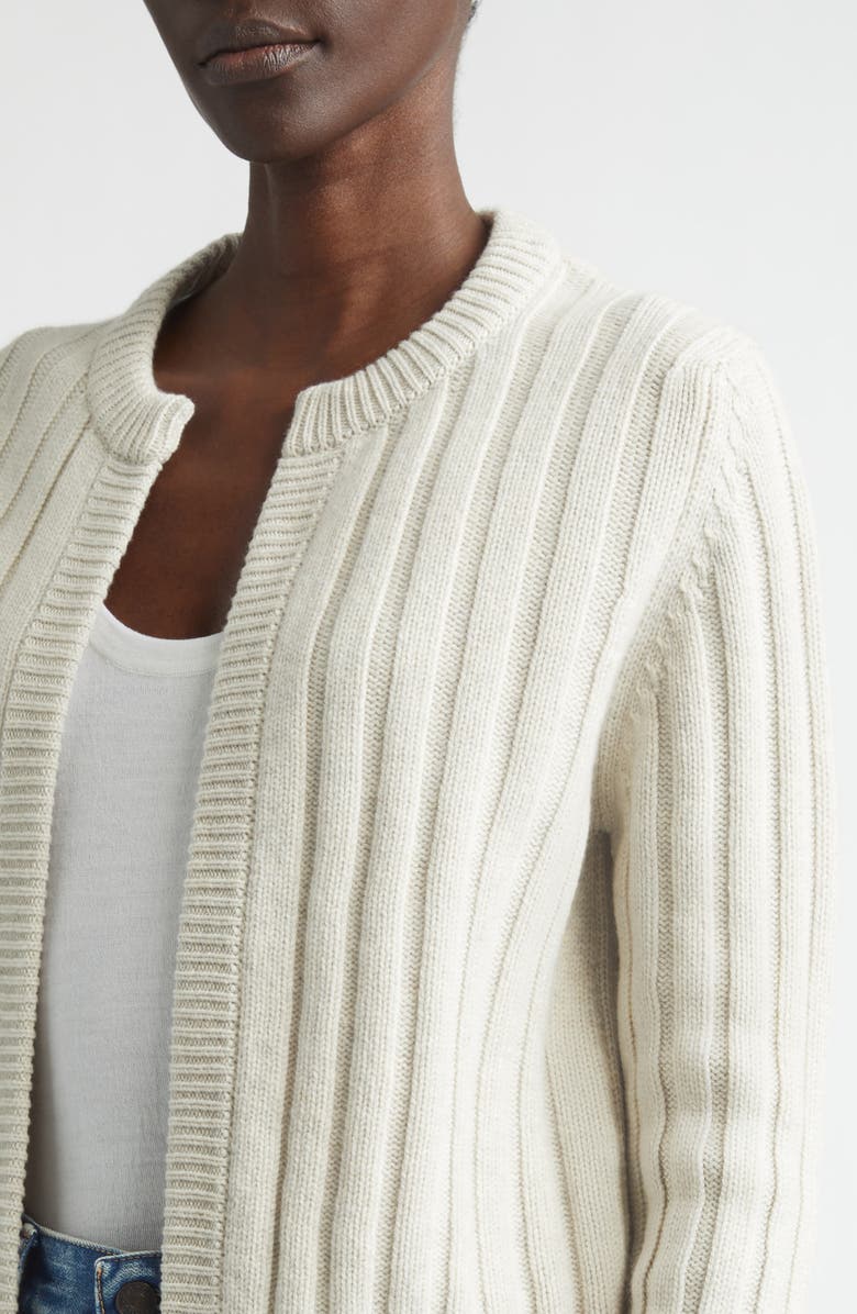 Johnstons of Elgin Lecht Open Front Rib Cashmere Cardigan, Alternate, color, Lunan Sand