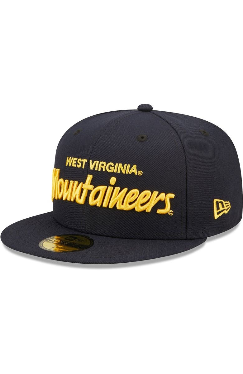 New Era Men's New Era Navy West Virginia Mountaineers Script Original 59FIFTY Fitted Hat, Alternate, color, Navy
