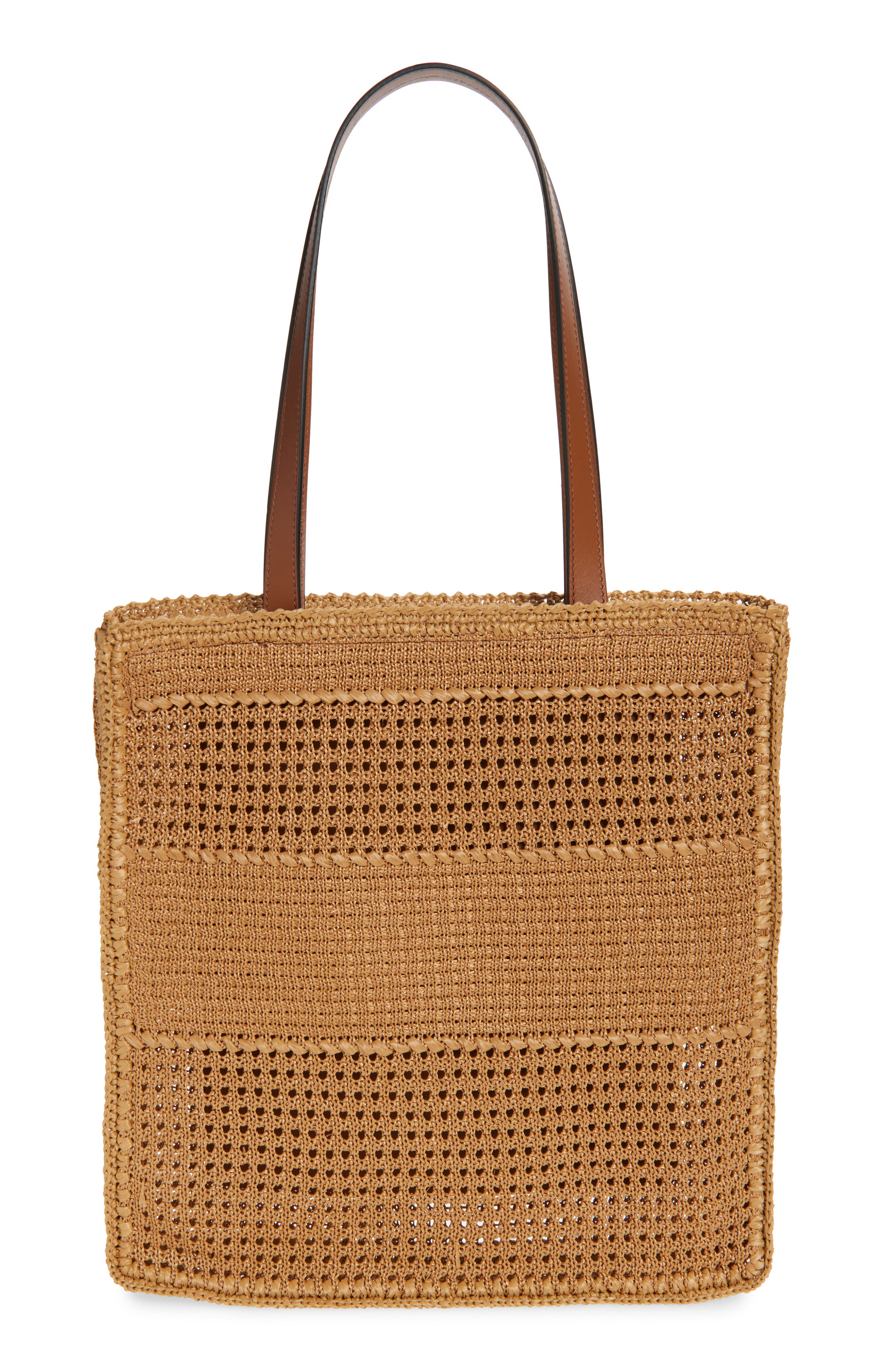 Moschino Logo Woven Shopper Tote, Alternate, color, Hide