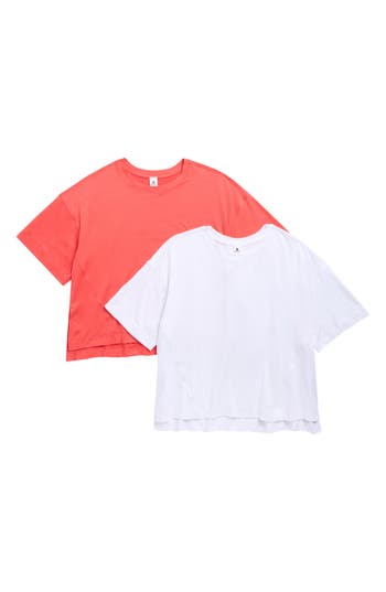 90 Degree By Reflex Echo 2-pack Supersoft High-low Boxy T-shirts In Multi