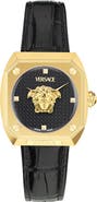 Versace Antares Leather Strap Watch, 35mm