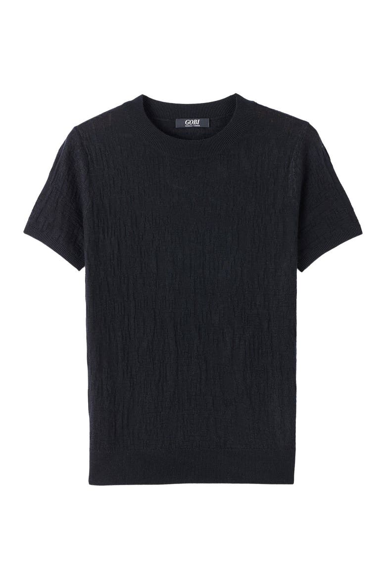 Silk Cashmere T-Shirt, Alternate, color, black