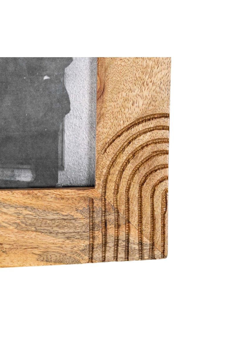 4x6 Inch Carved Arch Mango Wood Picture Frame, Alternate, color, Brown