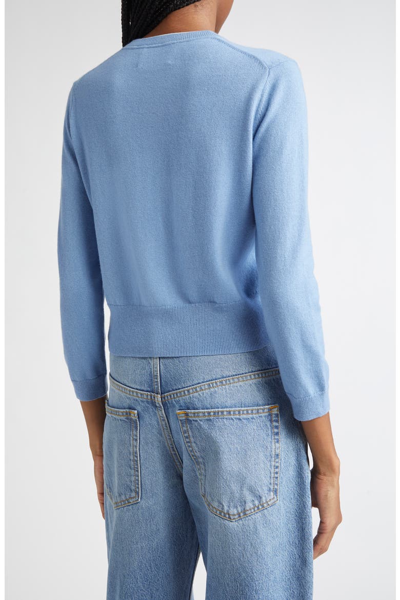 Lona Intarsia Cotton & Wool Cardigan, Alternate, color, DUSKY BLUE/ LIGHT GREY