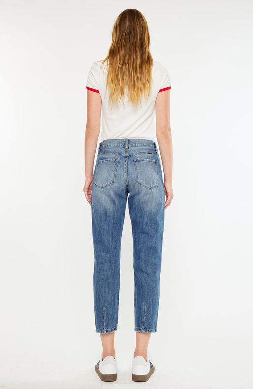 Kancan Lorelei Ultra High Rise Mom Jeans In Blue