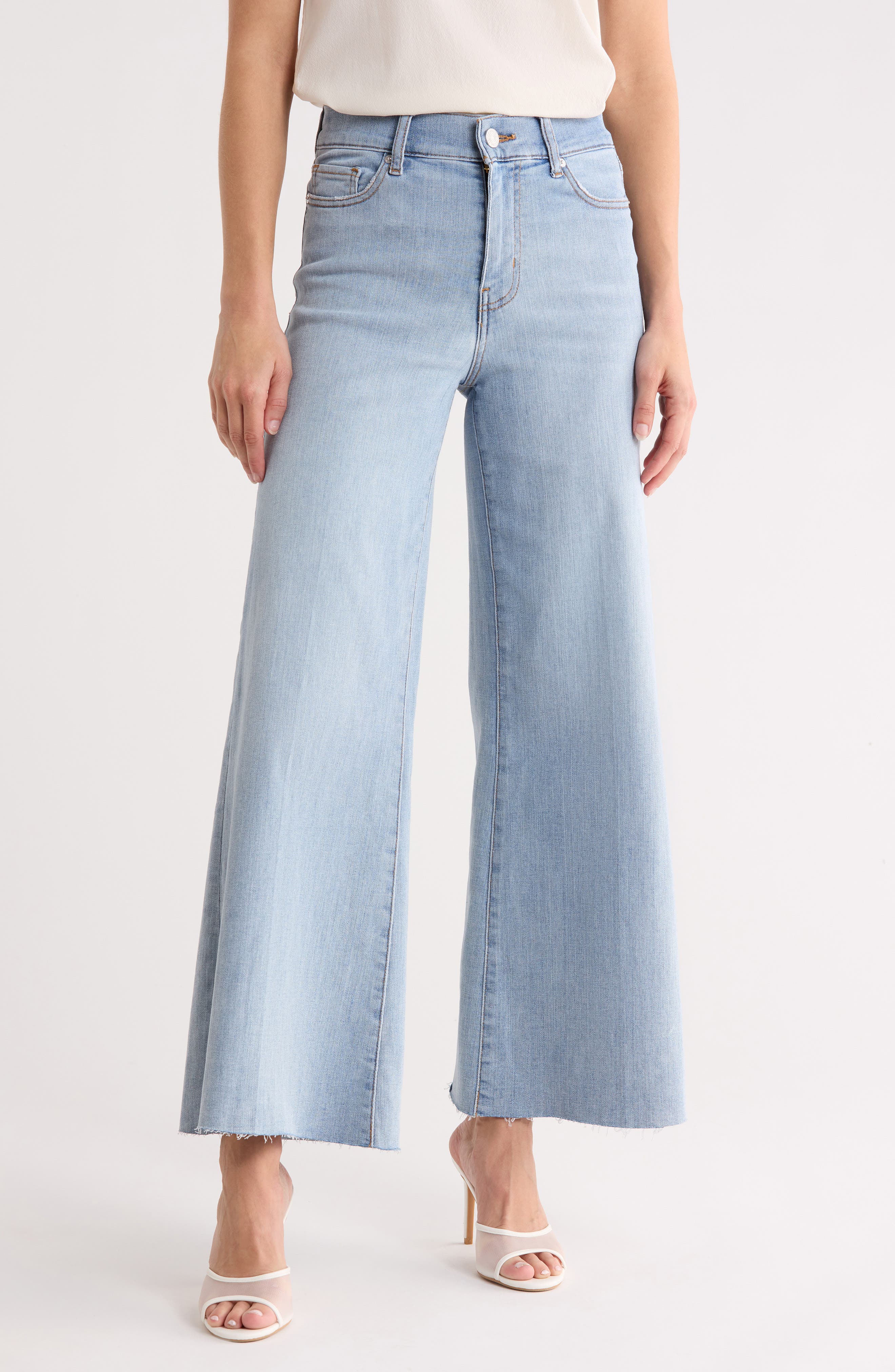 FRAME Palazzo Crop Cutoff Jeans