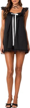 EDIKTED Rayne Lacy Cotton Babydoll Minidress