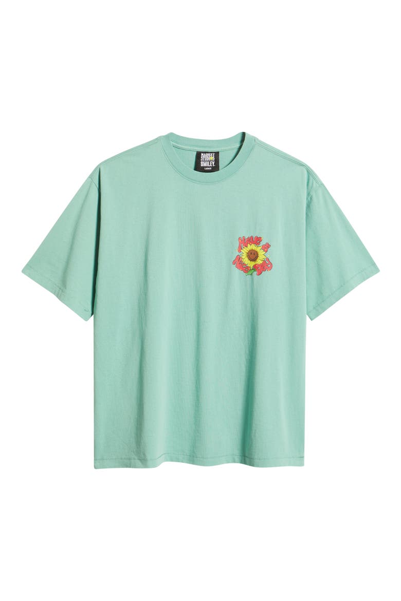 SMILEY® Sunflower Graphic T-Shirt, Alternate, color, GREEN