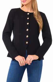 Collarless Cardigan