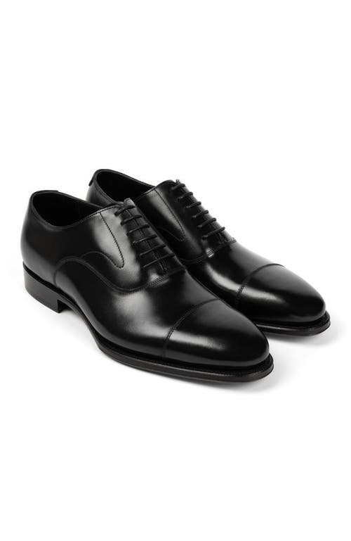Anthony Veer Regent Cap-toe Oxford In Obsidian Black