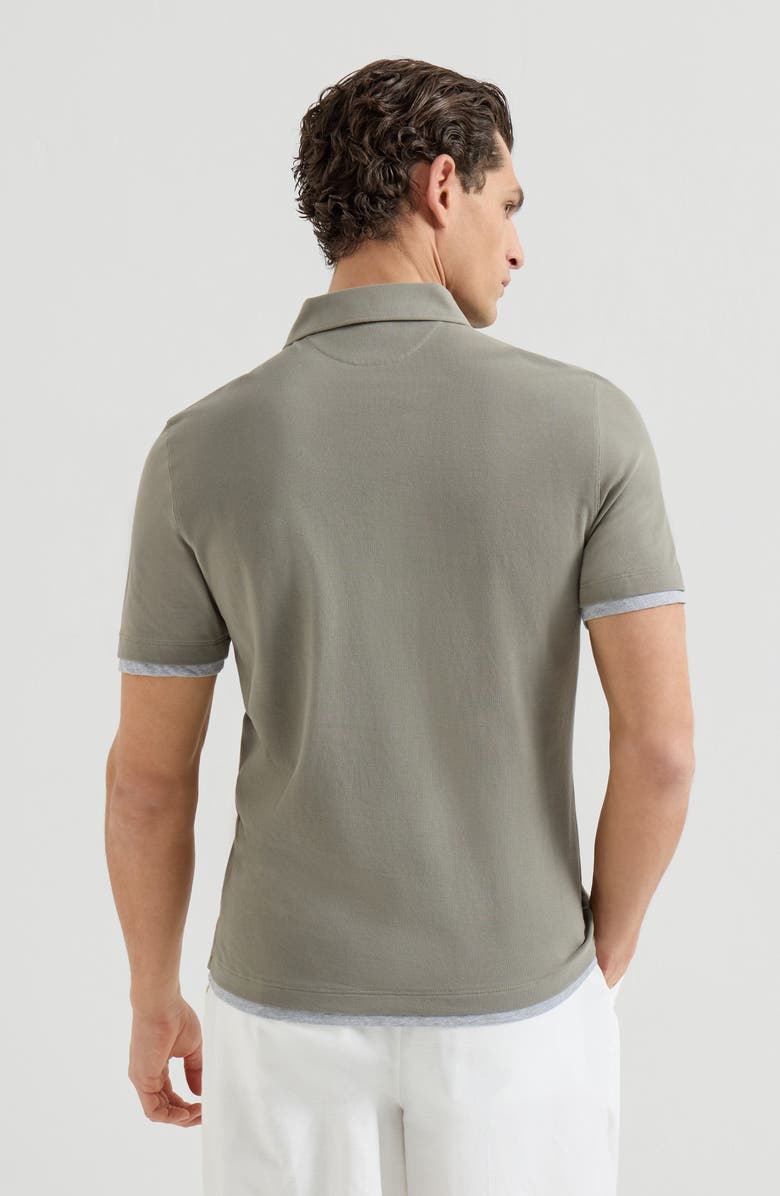 Brunello Cucinelli Piqué polo shirt, Alternate, color, Khaki