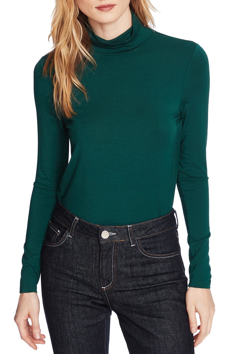 Court & Rowe Turtleneck Top, Main, color, Evening Green