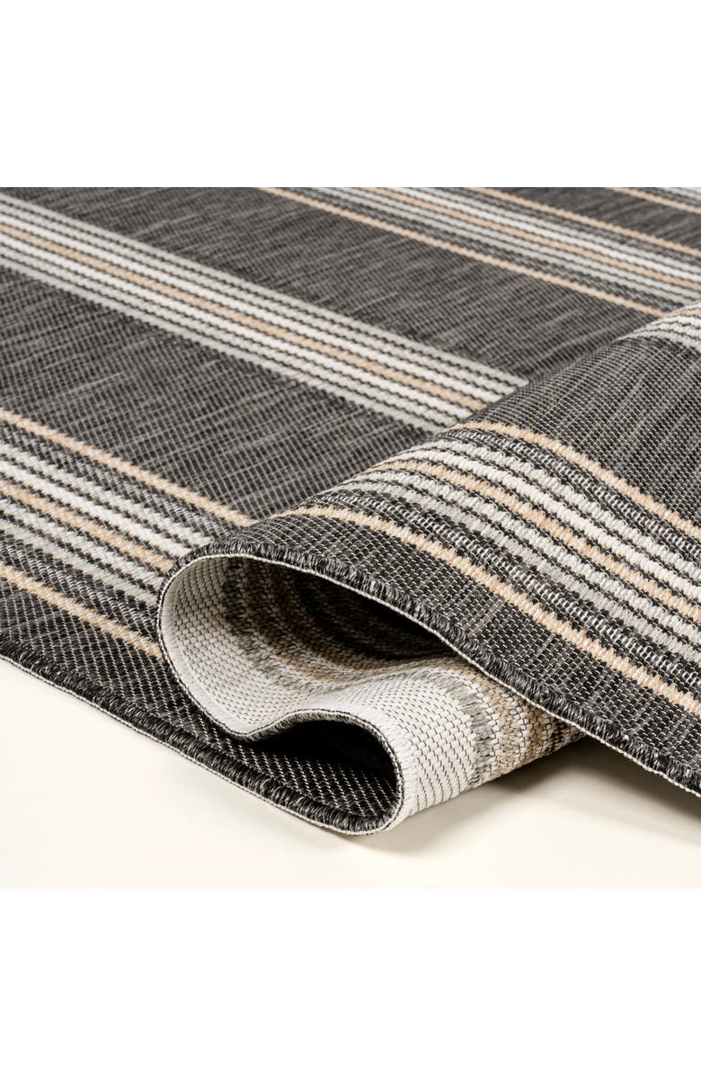 JONATHAN Y Argo Classic Nautical Mitre Stripe Reversible Machine-Washable Indoor/Outdoor Area Rug, Alternate, color, Black/Cream