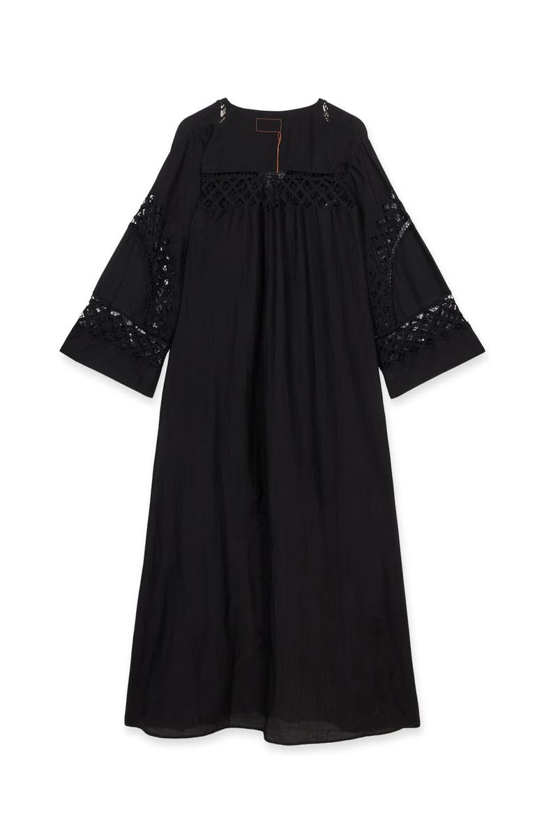 Fortela Alice Cotton Silk Embroidered Dress, Alternate, color, Black