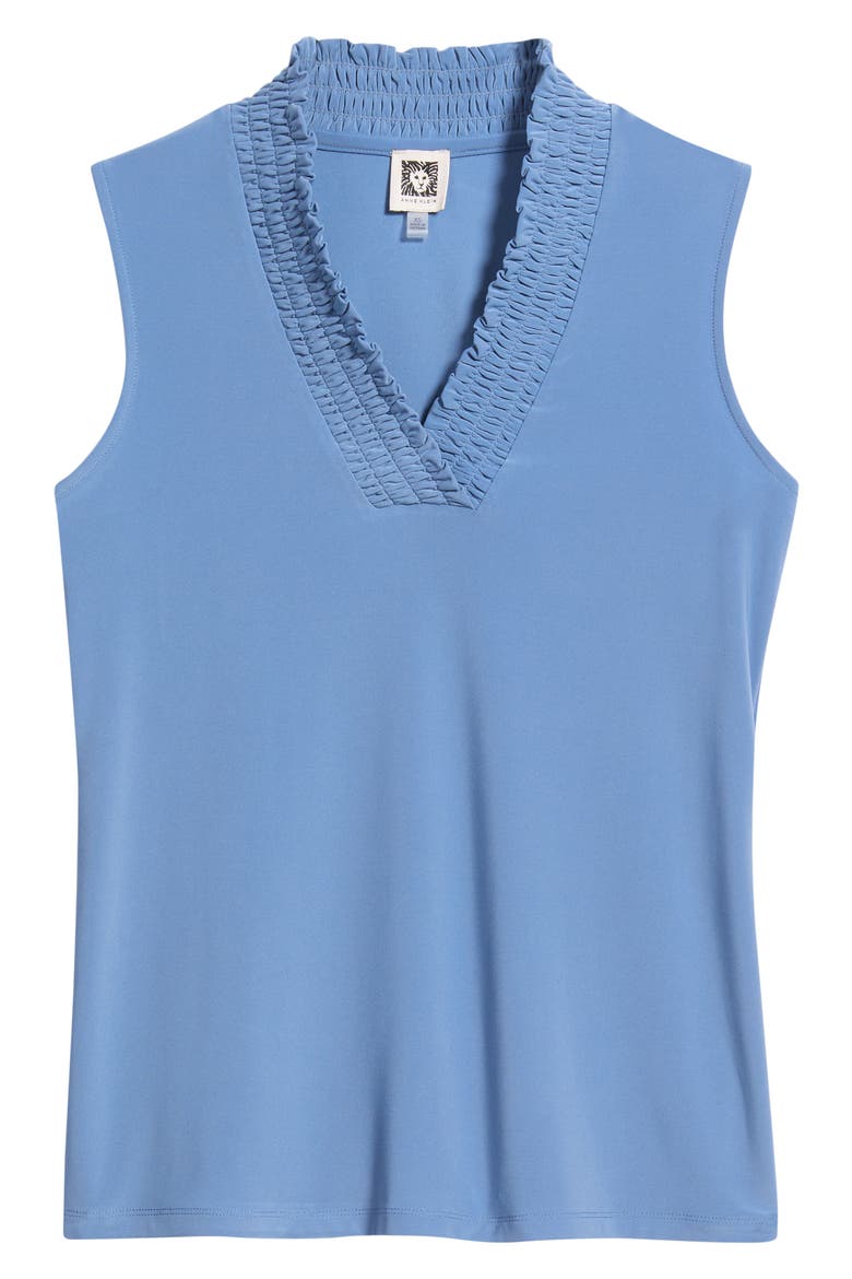 Smocked Neck Tank, Alternate, color, DUTCH BLUE