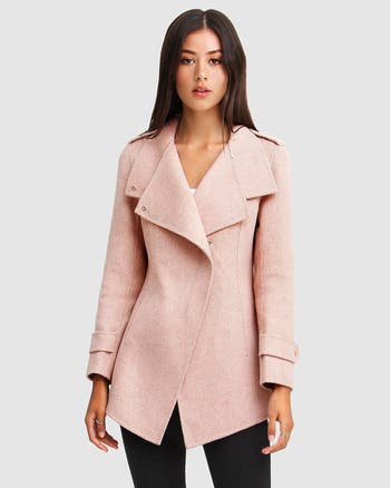 Belle Bloom Bad Girl Wool Blend Moto Coat Nordstrom