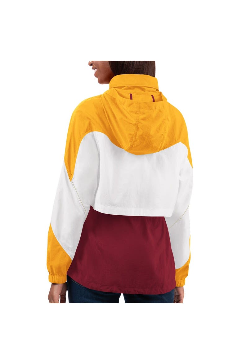Women's G-III 4Her by Carl Banks Burgundy/Gold Washington Commanders Tie Breaker Lightweight Quarter-Zip Jacket, Alternate, color, Burgundy