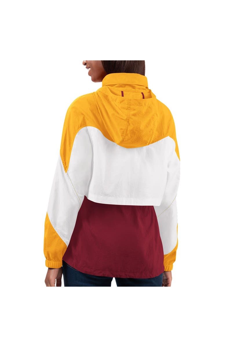 G-III 4HER BY CARL BANKS Women's G-III 4Her by Carl Banks Burgundy/Gold Washington Commanders Tie Breaker Lightweight Quarter-Zip Jacket, Alternate, color, 