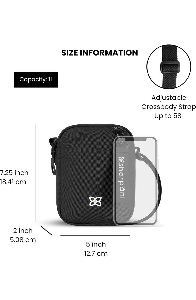 Sherpani Rogue Mini Crossbody Bag, Magnolia, Alternate, color, Raven