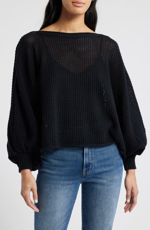 Emilie Mesh Stitch Turtleneck Sweater