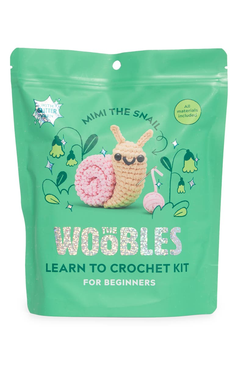 THE WOOBLES Snail Crochet Kit, Main, color, Pink